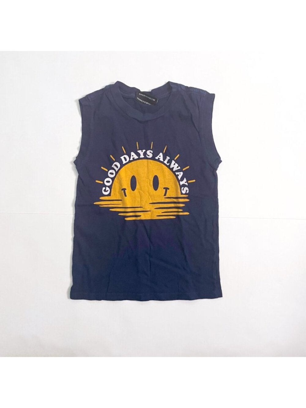 Tiny Whales "Good Days Always" Blue Sunset Tank, Size 4